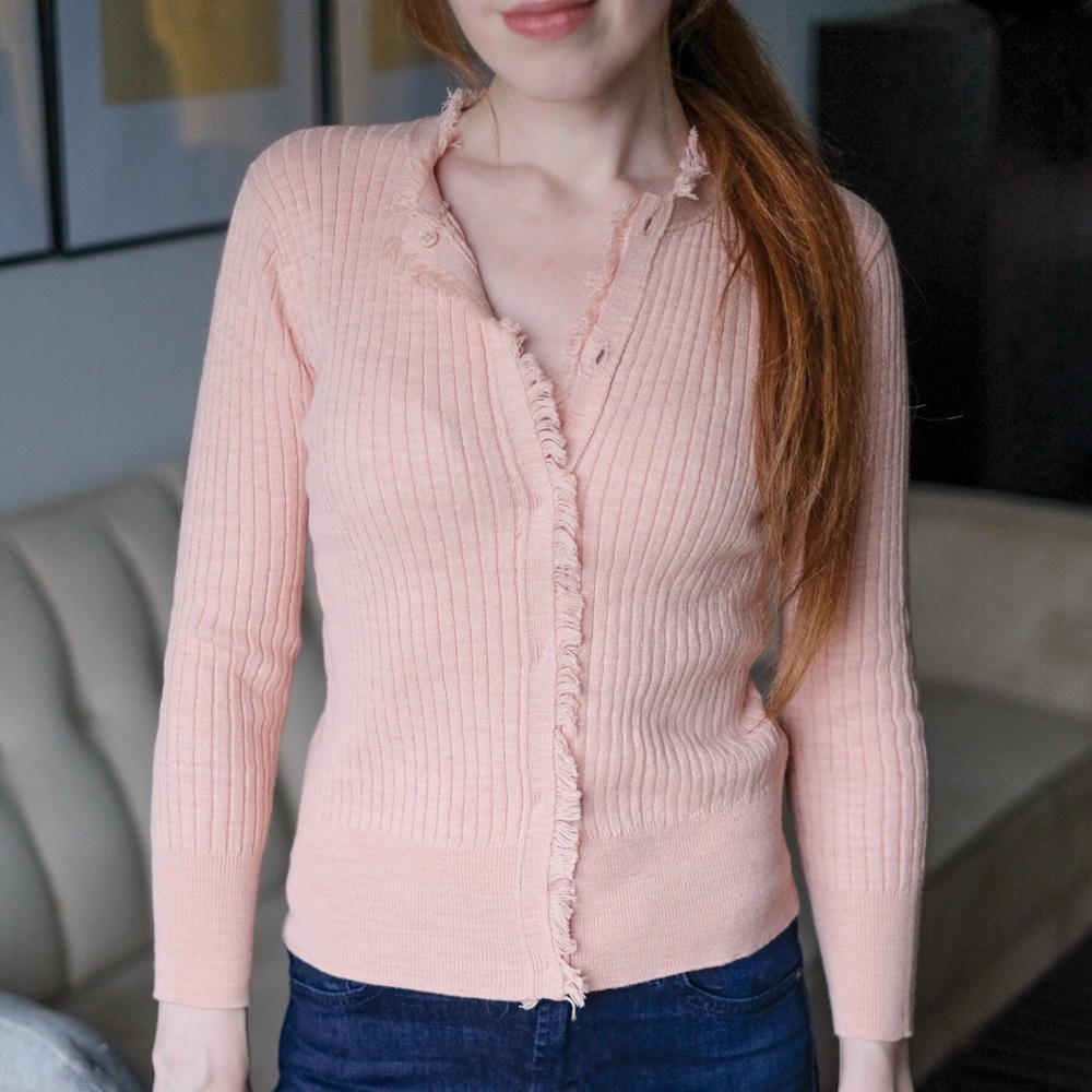 NWOT Linen+Cotton Fringed Cardigan